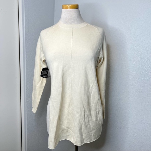 NWT Studio Nicholson Tozal Side Slit Sweater Top Ivory Small - Picture 5 of 10